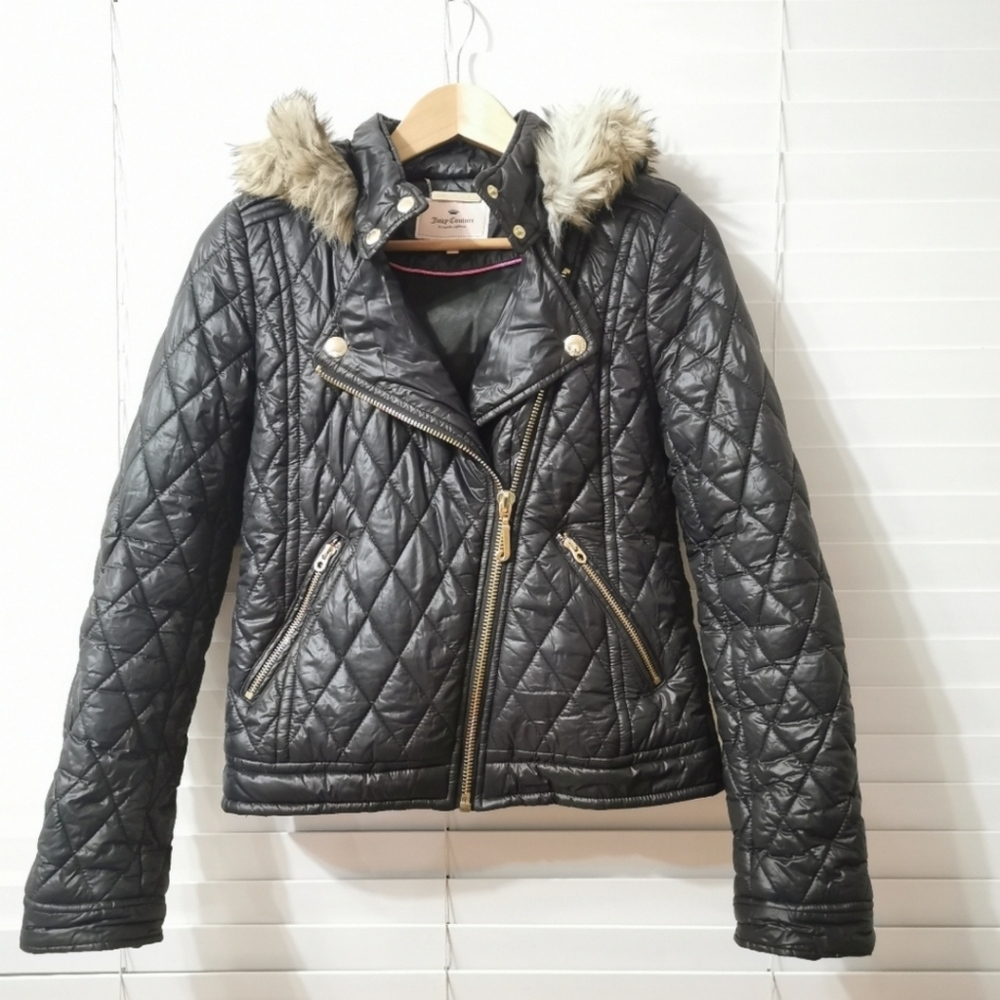 Juicy Couture Moto Biker Puffer Jacket